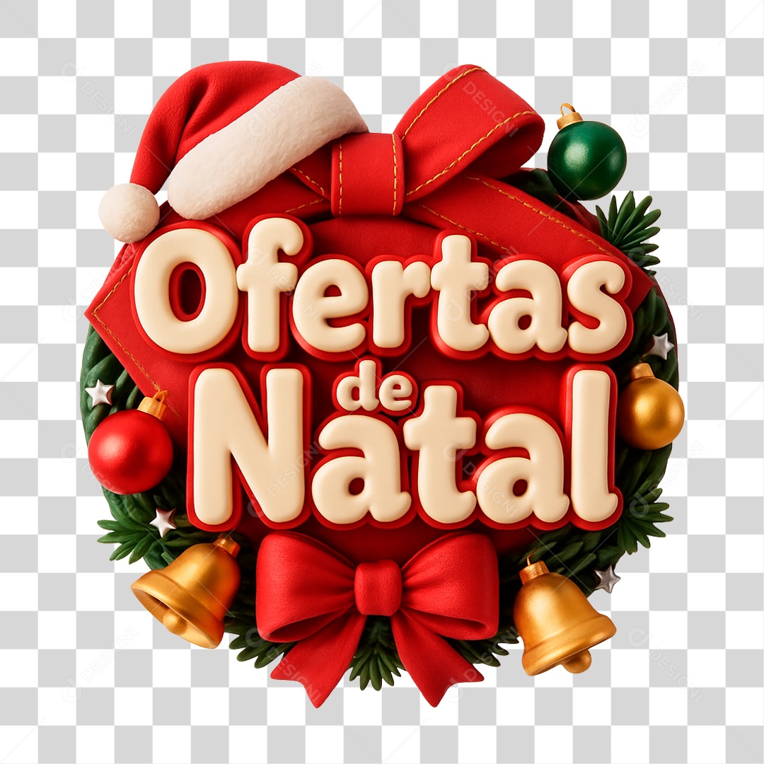 Selo 3D Oferta de Natal PNG Transparente
