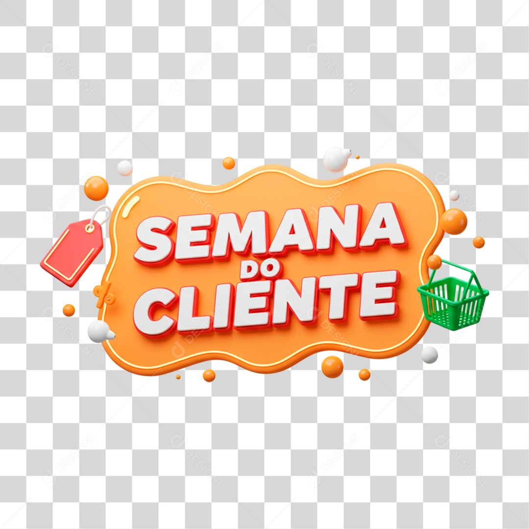Selo 3D Semana do Cliente PNG Transparente
