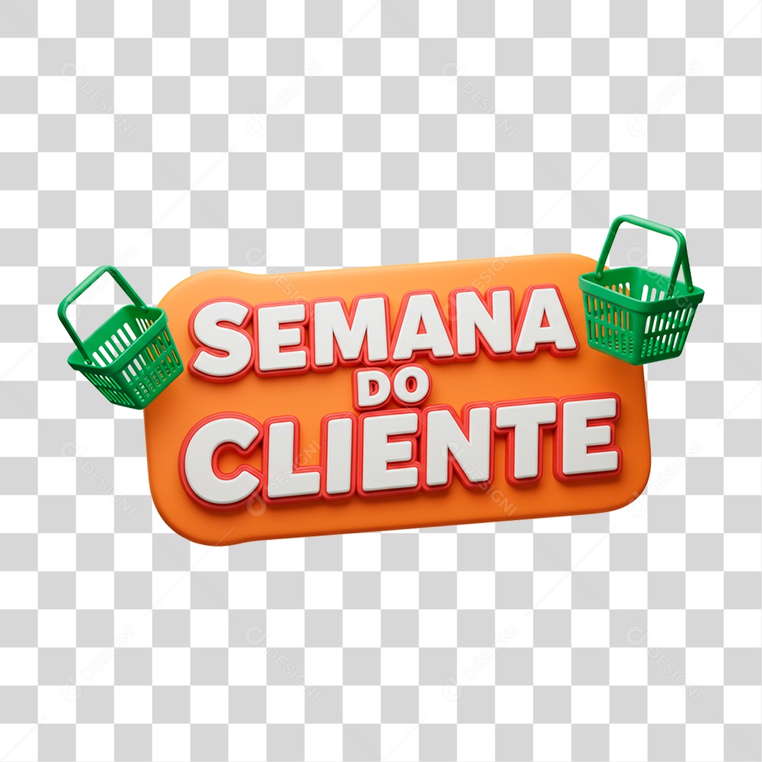Selo 3D Semana do Cliente PNG Transparente