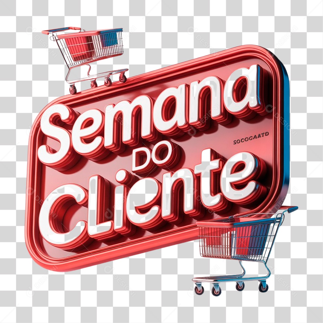 Selo 3D Semana do Cliente PNG Transparente