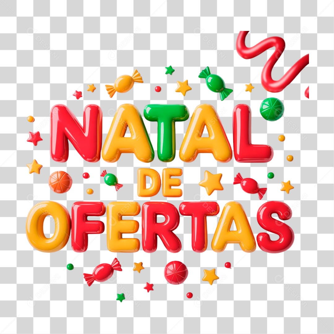 Selo 3D Natal de Oferta PNG Transparente
