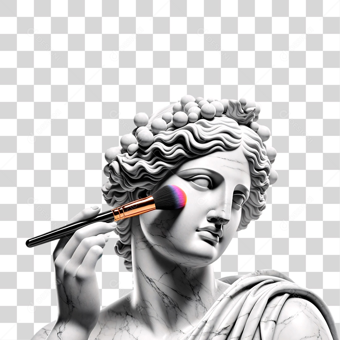 Estátua com Pincel PNG Transparente