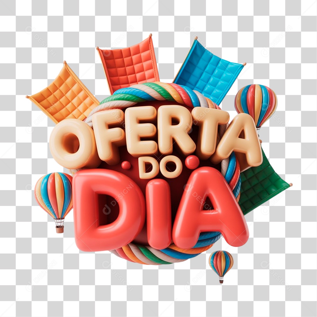 Selo 3D Oferta do Dia PNG Transparente
