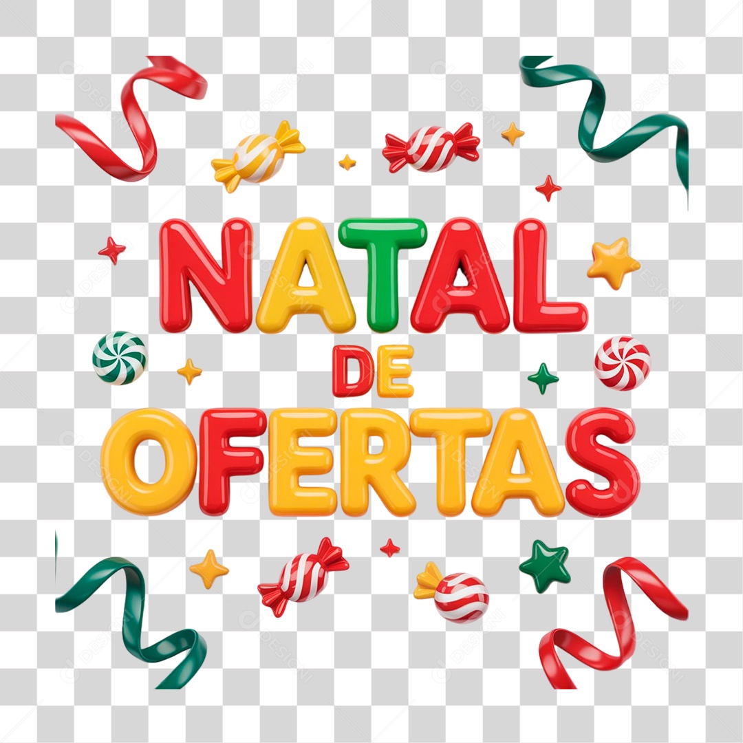 Selo 3D Natal de Oferta PNG Transparece