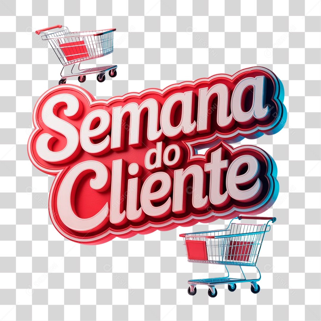 Selo 3D Semana do Cliente PNG Transparente