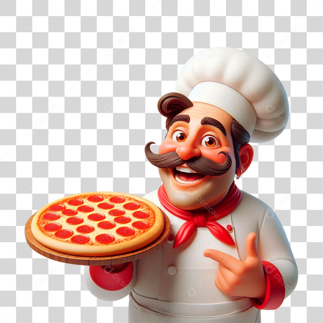 Personagem Pizzaiolo PNG Transparente