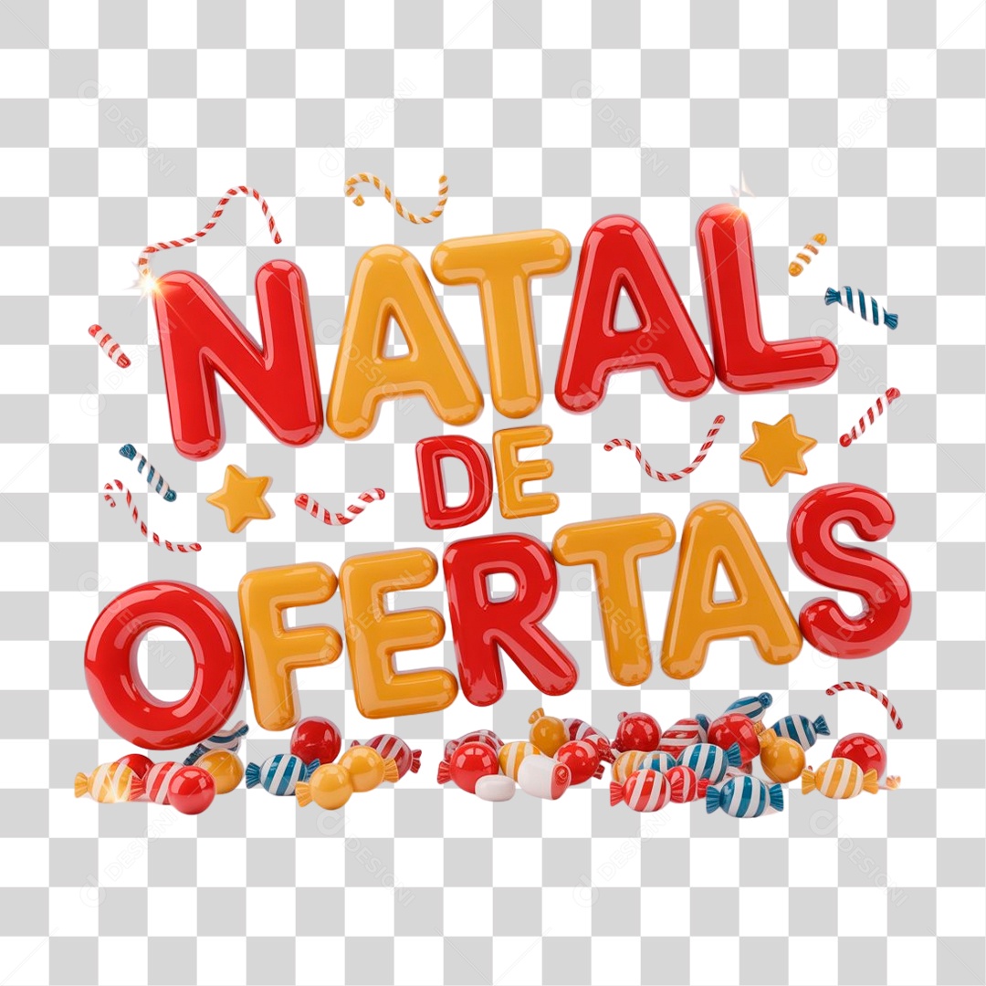 Selo 3D Natal de Oferta PNG Transparece