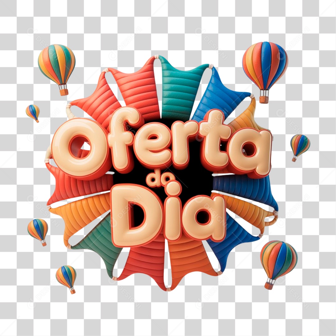 Selo 3D Oferta do Dia PNG Transparente