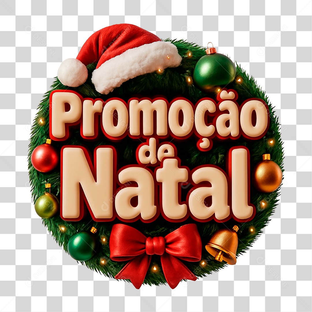 Selo 3D Promoção de Natal PNG Transparente
