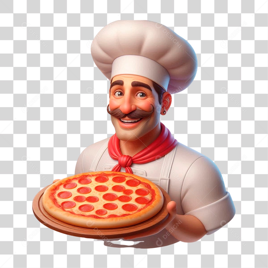 Personagem Pizzaiolo PNG Transparente