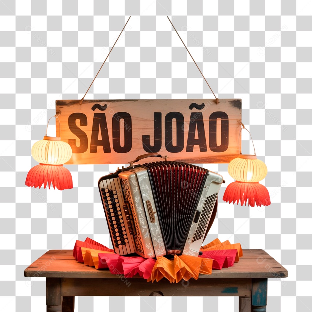 Selo 3D São João para Composição PNG Transparente