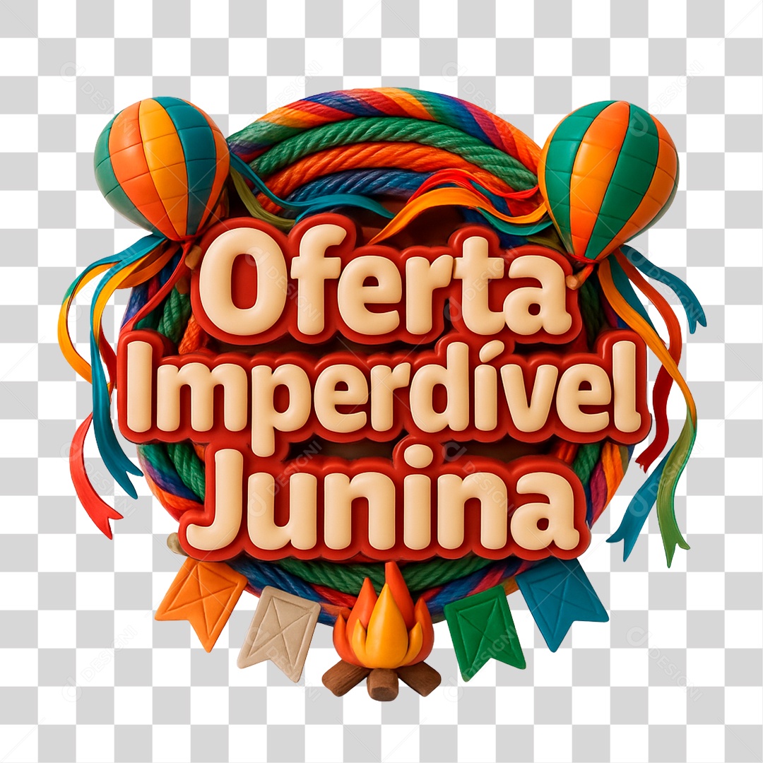Selo 3D Oferta Imperdível Junina PNG Transparente