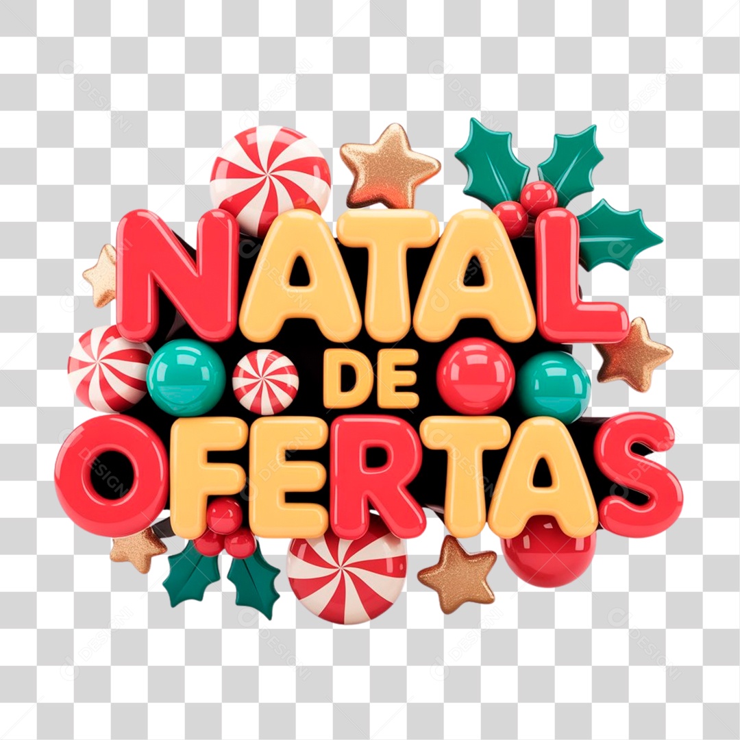 Selo 3D Natal de Oferta PNG Transparece