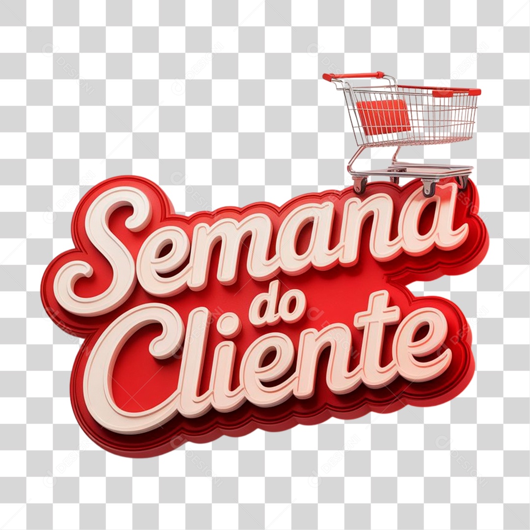 Selo 3D Semana do Cliente PNG Transparente