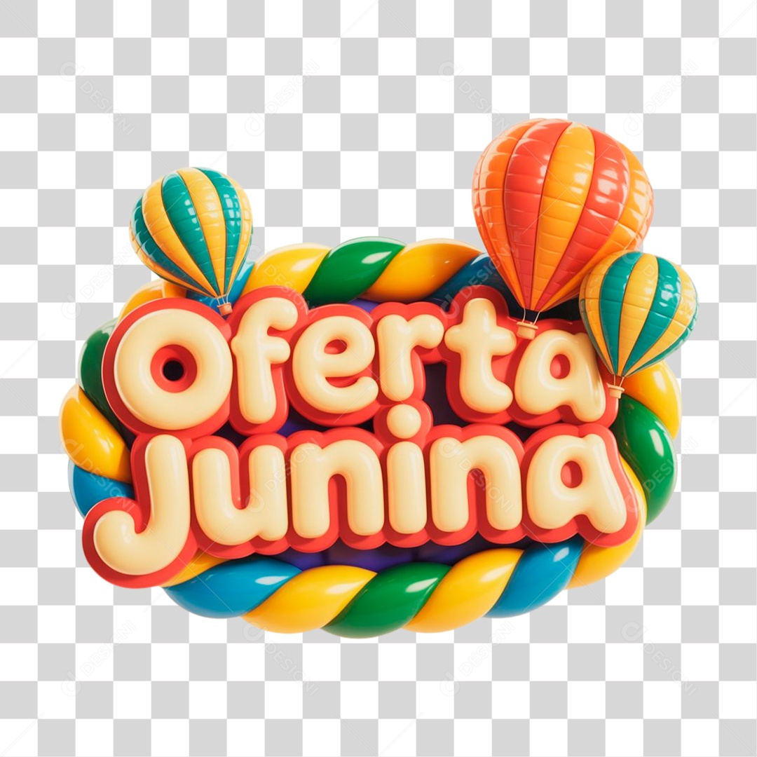 Selo 3D Oferta Junina PNG Transparente