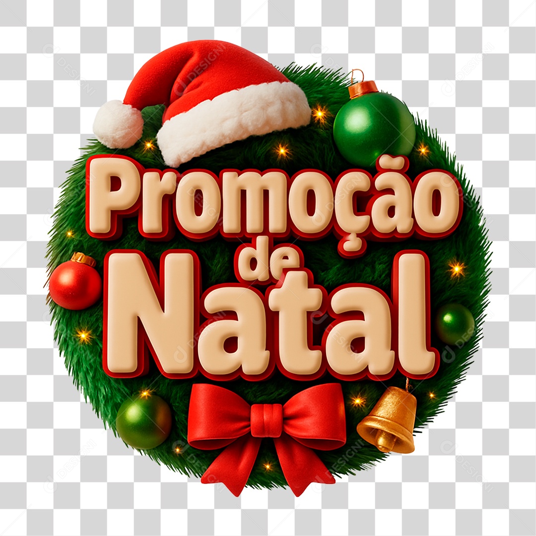 Selo 3D Promoção de Natal PNG Transparece