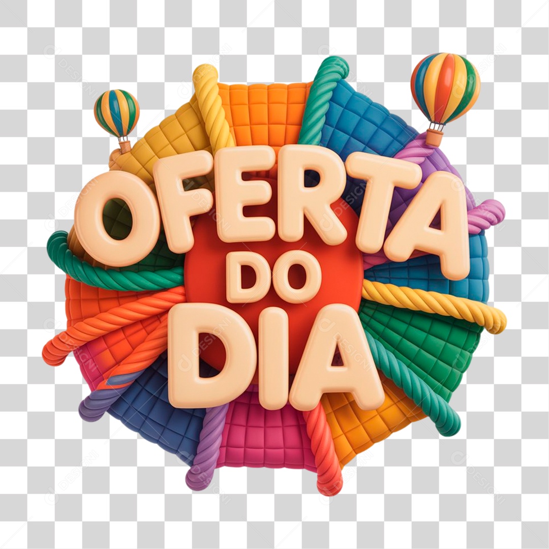 Selo 3D Oferta do Dia PNG Transparente