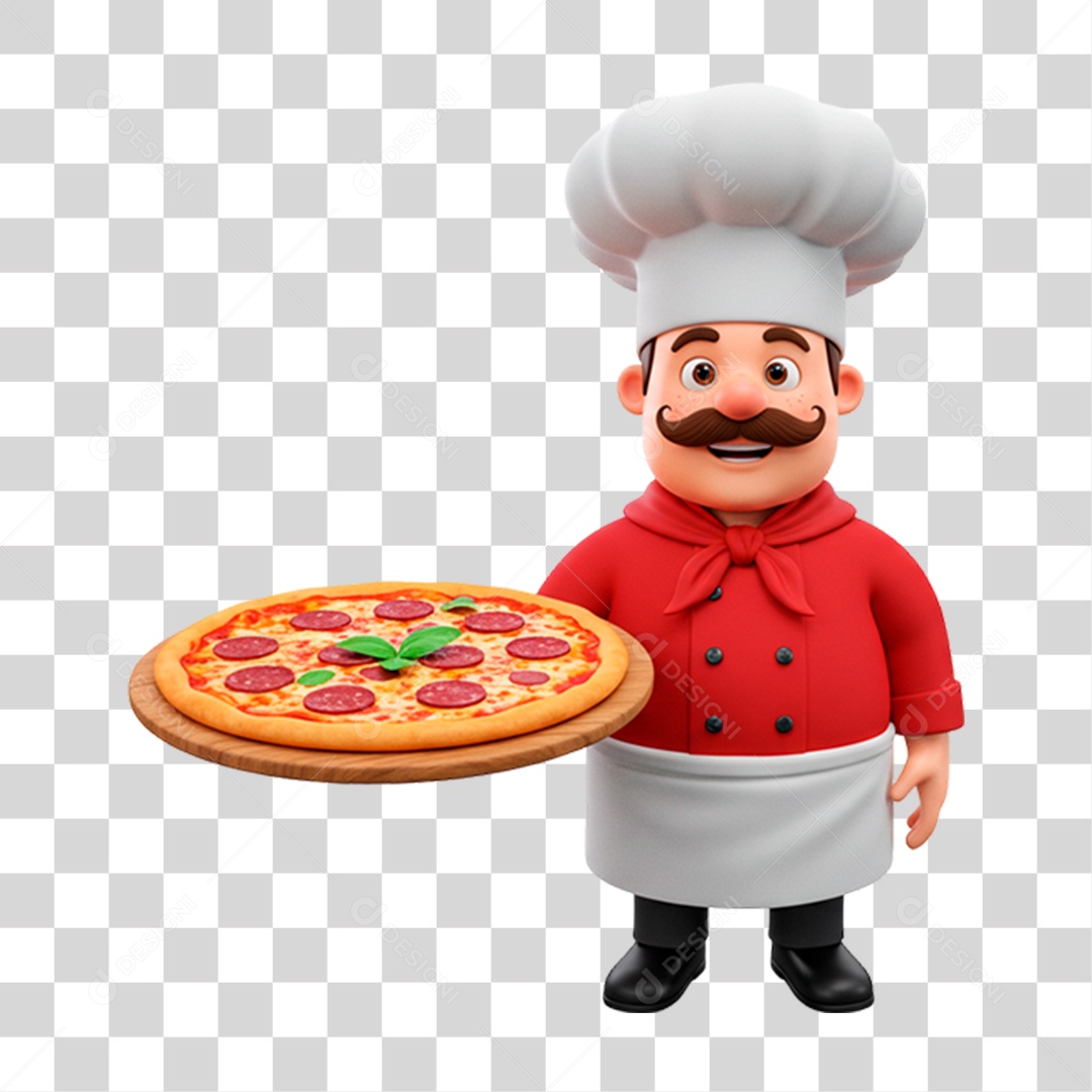 Personagem Pizzaiolo PNG Transparente