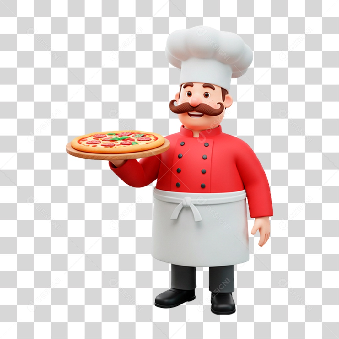 Personagem Pizzaiolo PNG Transparente
