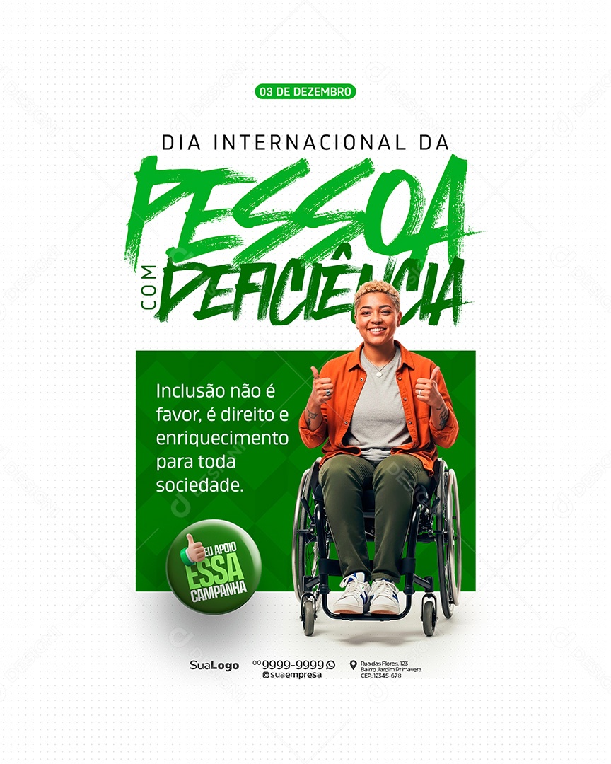 Dia Internacional Da Pessoa com Deficiência 03 de Dezembro Social Media PSD Editável