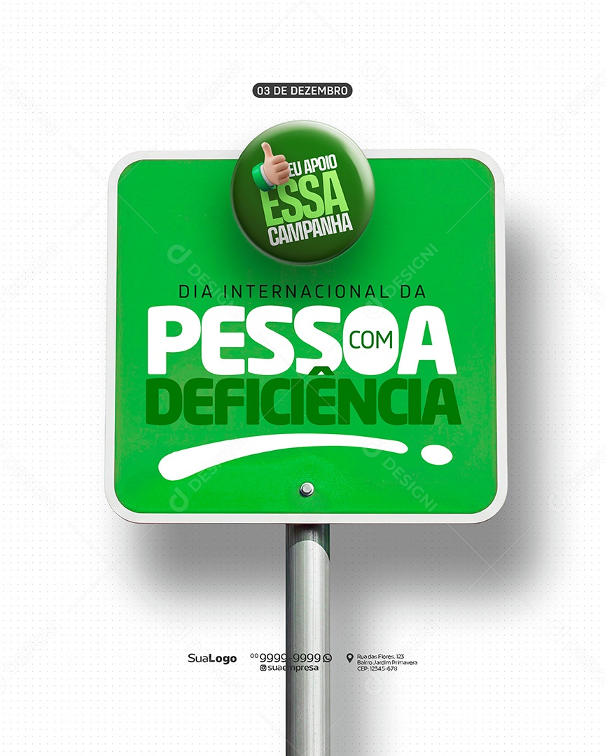 Dia Internacional Da Pessoa com Deficiência 03 de Dezembro Social Media PSD Editável