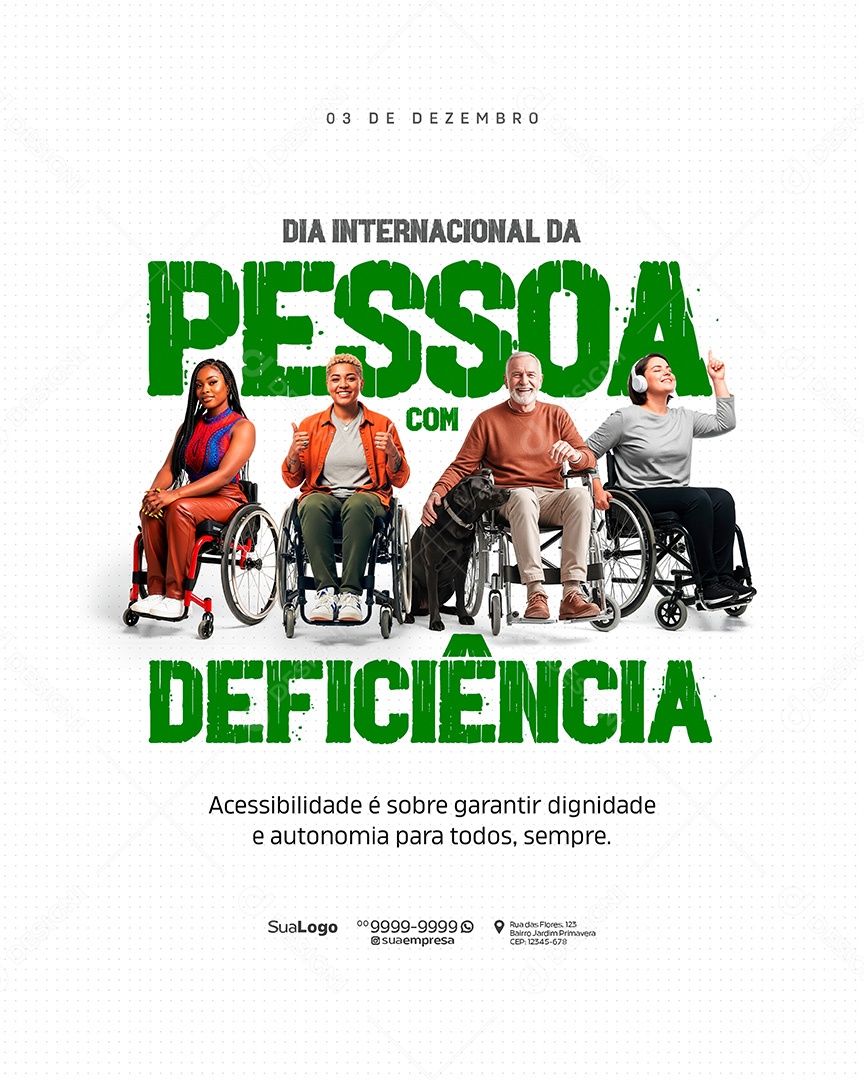 Dia Internacional Da Pessoa com Deficiência 03 de Dezembro Social Media PSD Editável