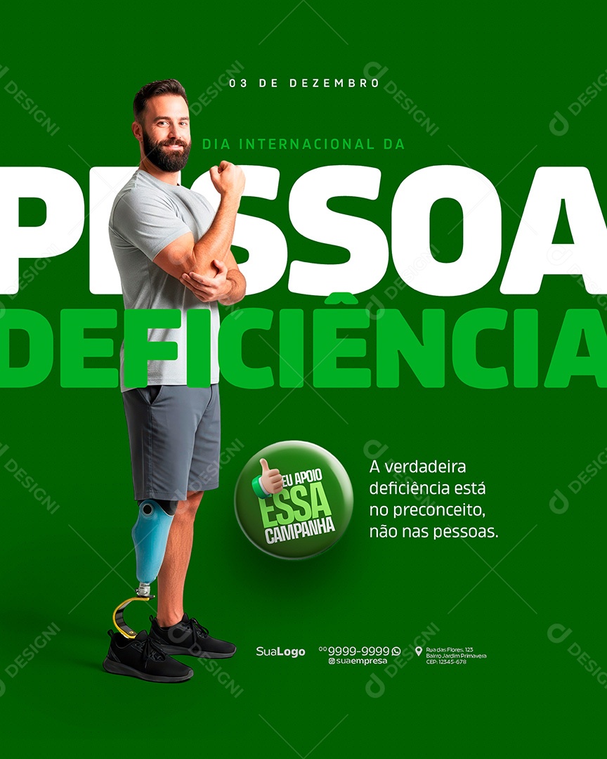 Dia Internacional Da Pessoa com Deficiência 03 de Dezembro Social Media PSD Editável