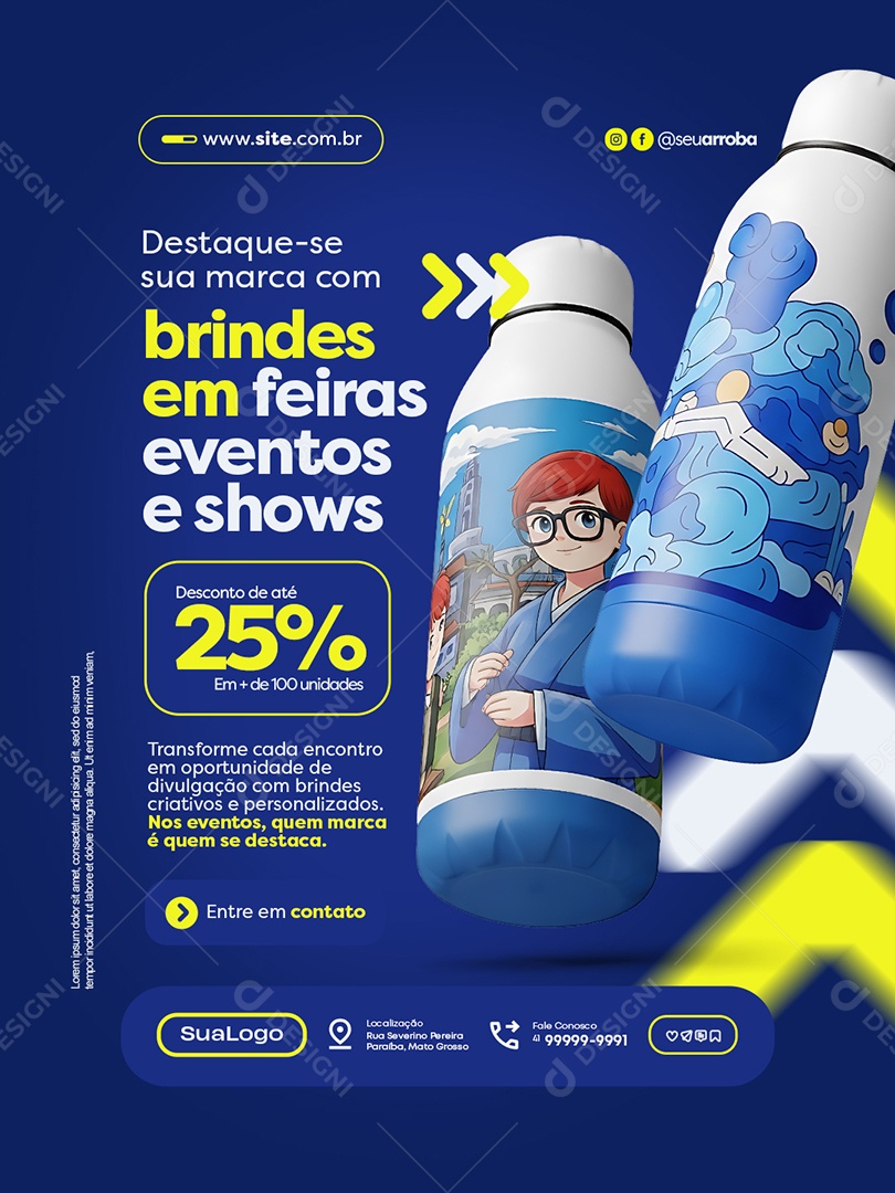 Empresa Brindes em Feiras Eventos e Shows Social Media PSD Editável