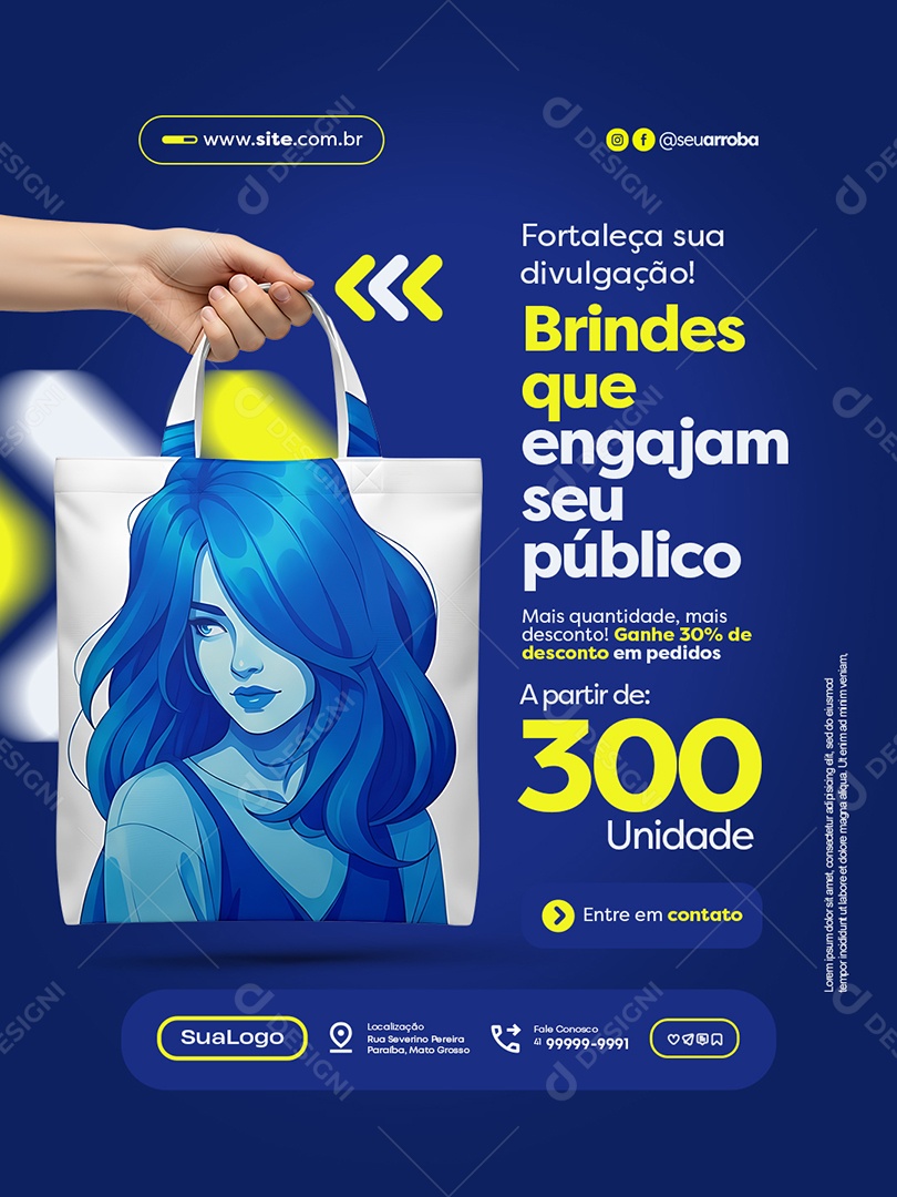 Empresa Brindes Que Engajam seu Público Social Media PSD Editável