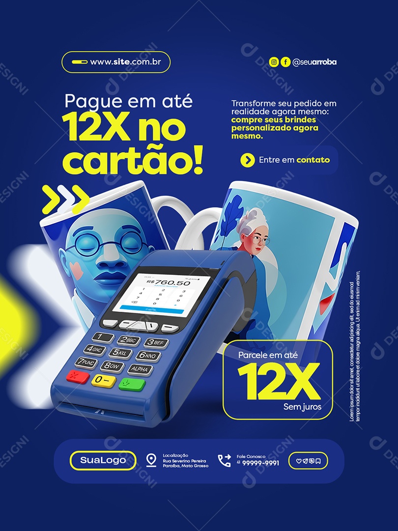 Empresa Brindes Pague em Até 12x no Cartão Social Media PSD Editável