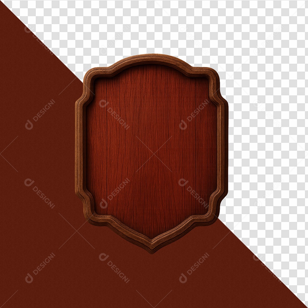 Placa De Madeira Selo 3D Para Composição PSD