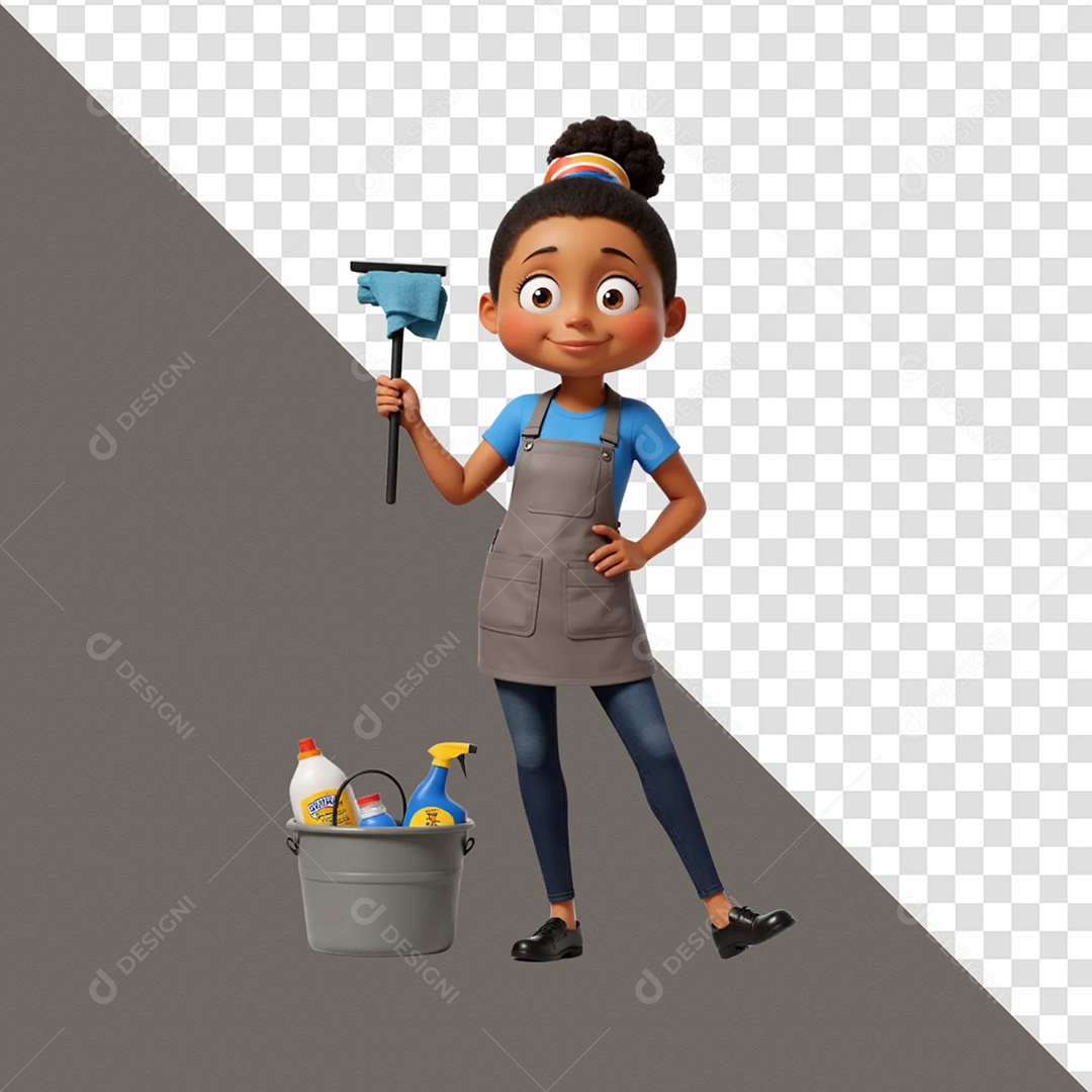 Personagem Higiene E Limpeza Selo 3D Para Composição PSD