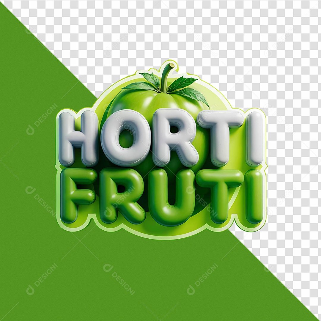 Hortifruti Selo 3D Para Composição PSD
