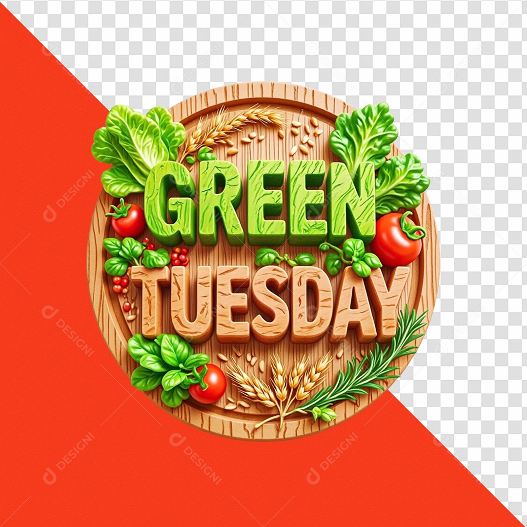 Terça Verde Selo 3D Para Composição PSD