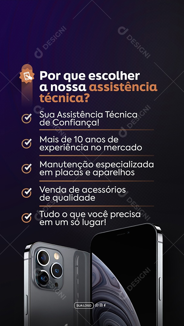 Story Assistência Técnica Smartfone Social Media PSD Editável