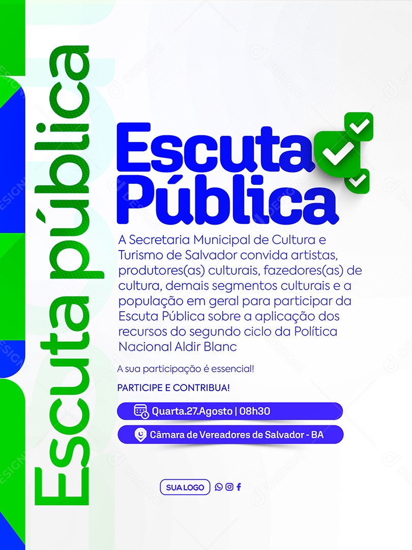 Escuta Pública Prefeitura Social Media PSD Editável