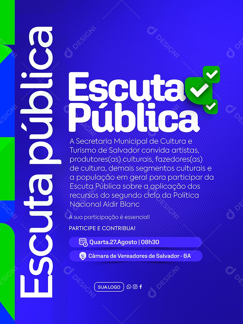 Escuta Pública Prefeitura Social Media PSD Editável
