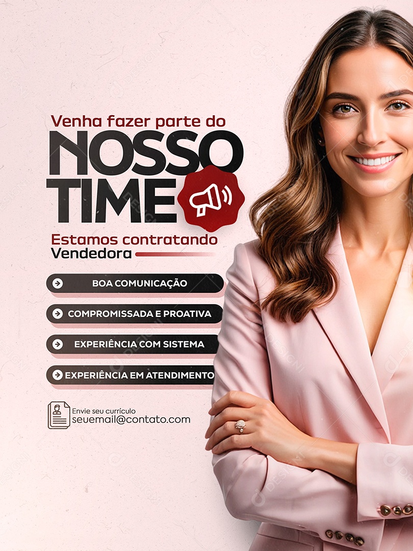 Estamos Contratando Social Media PSD Editável