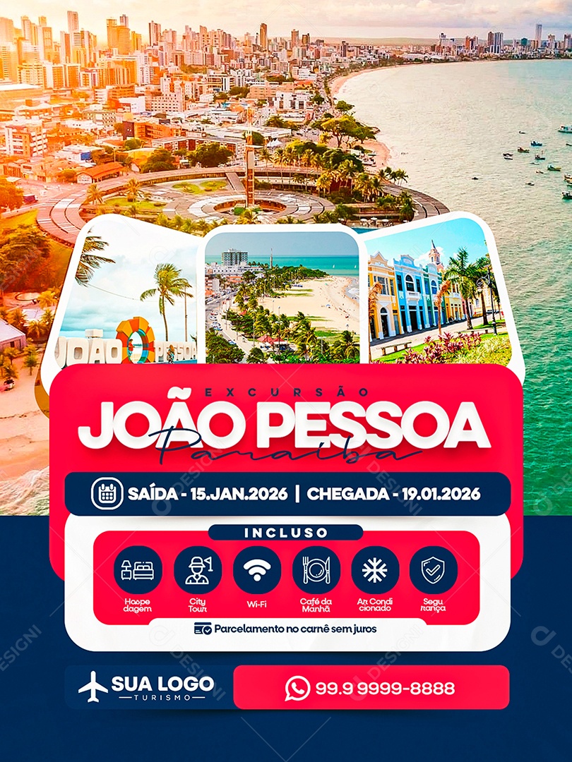 Turismo Excursão João Pessoa Social Media PSD Editável