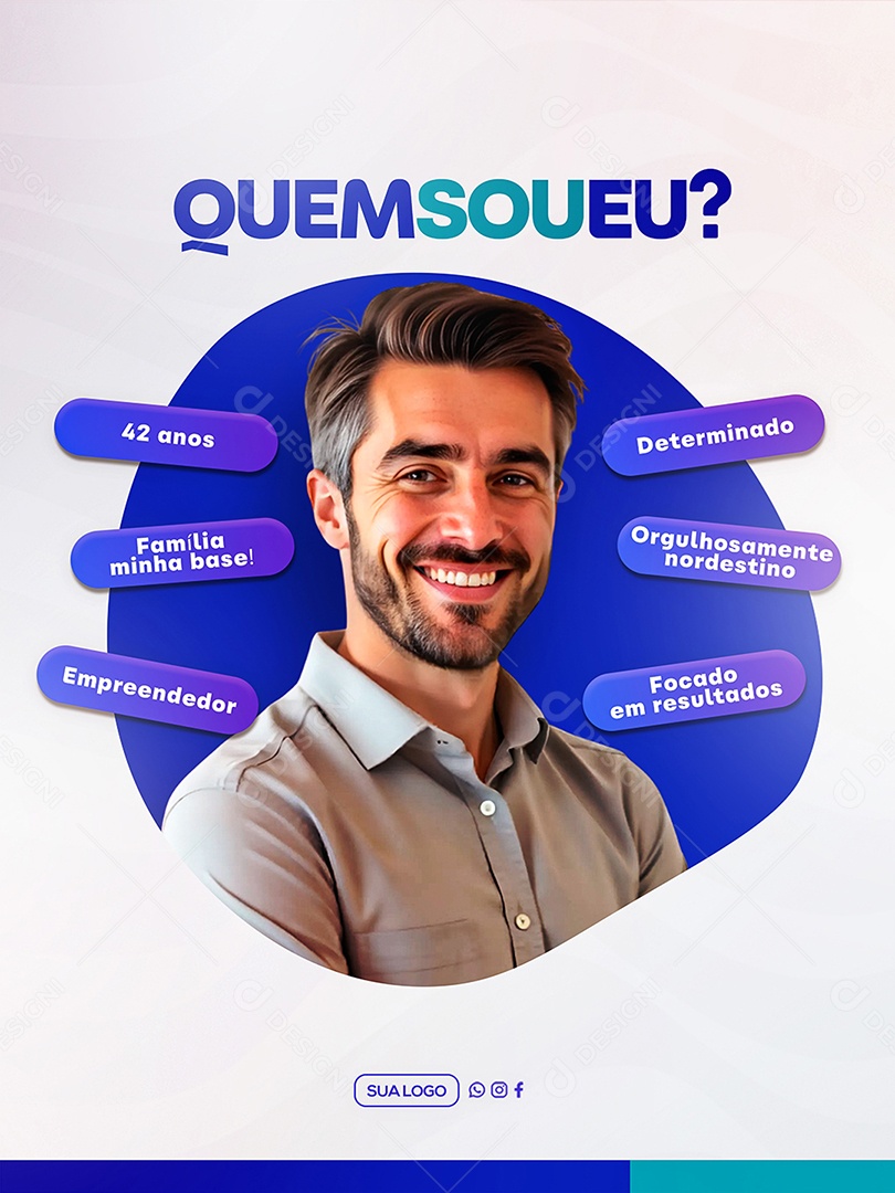 Quem Sou Eu Empreendedor Social Media PSD Editável