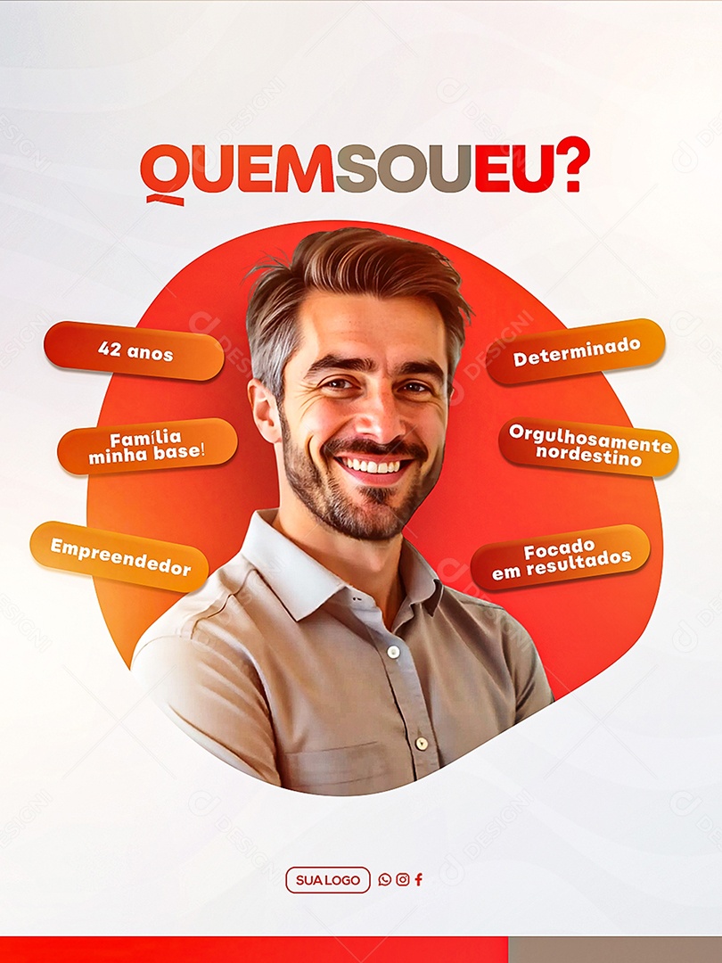 Quem Sou Eu Empreendedor Social Media PSD Editável