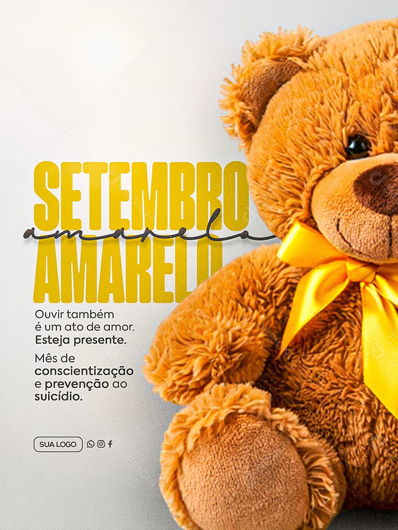 Setembro Amarelo Mês de Prevenção ao Suicídio Social Media PSD Editável