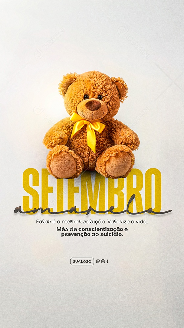 Story Setembro Amarelo Mês de Prevenção ao Suicídio Social Media PSD Editável