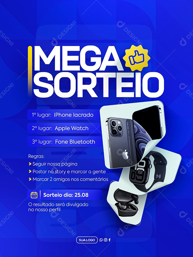 Mega Sorteio Social Media PSD Editável
