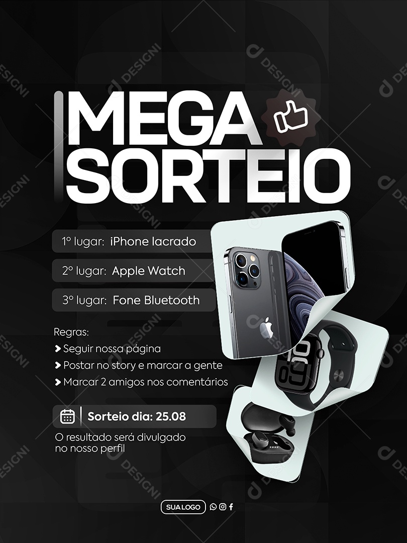 Mega Sorteio Social Media PSD Editável