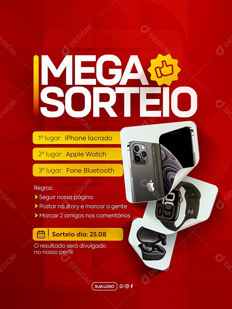 Mega Sorteio Social Media PSD Editável
