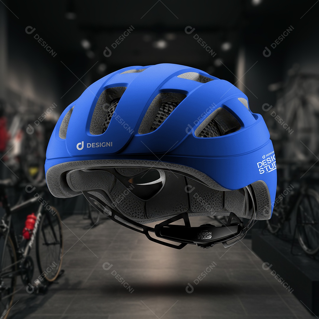 Mockup Capacete para Ciclismo EPI PSD Editável