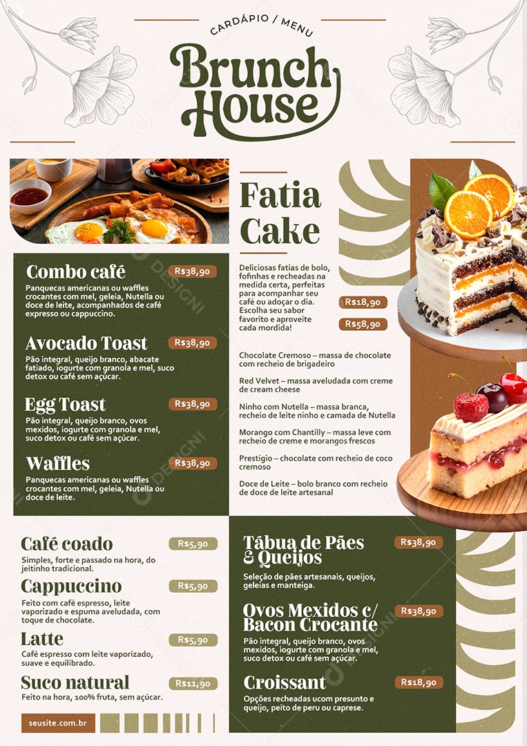 Modelo de Cardápio Breakfast PSD Editável