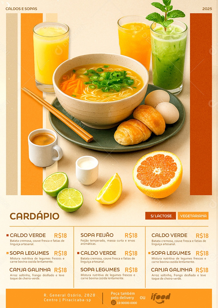 Modelo de Cardápio Caldos PSD Editável