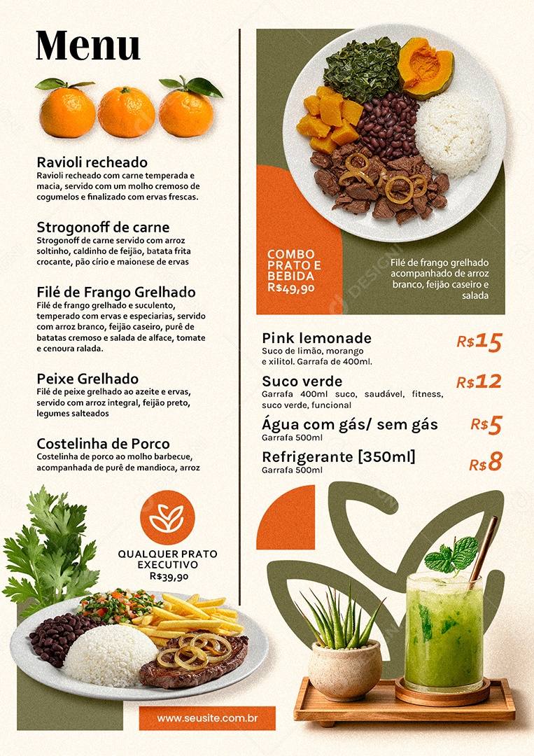 Cardápio Comida Brasileira PSD Editável